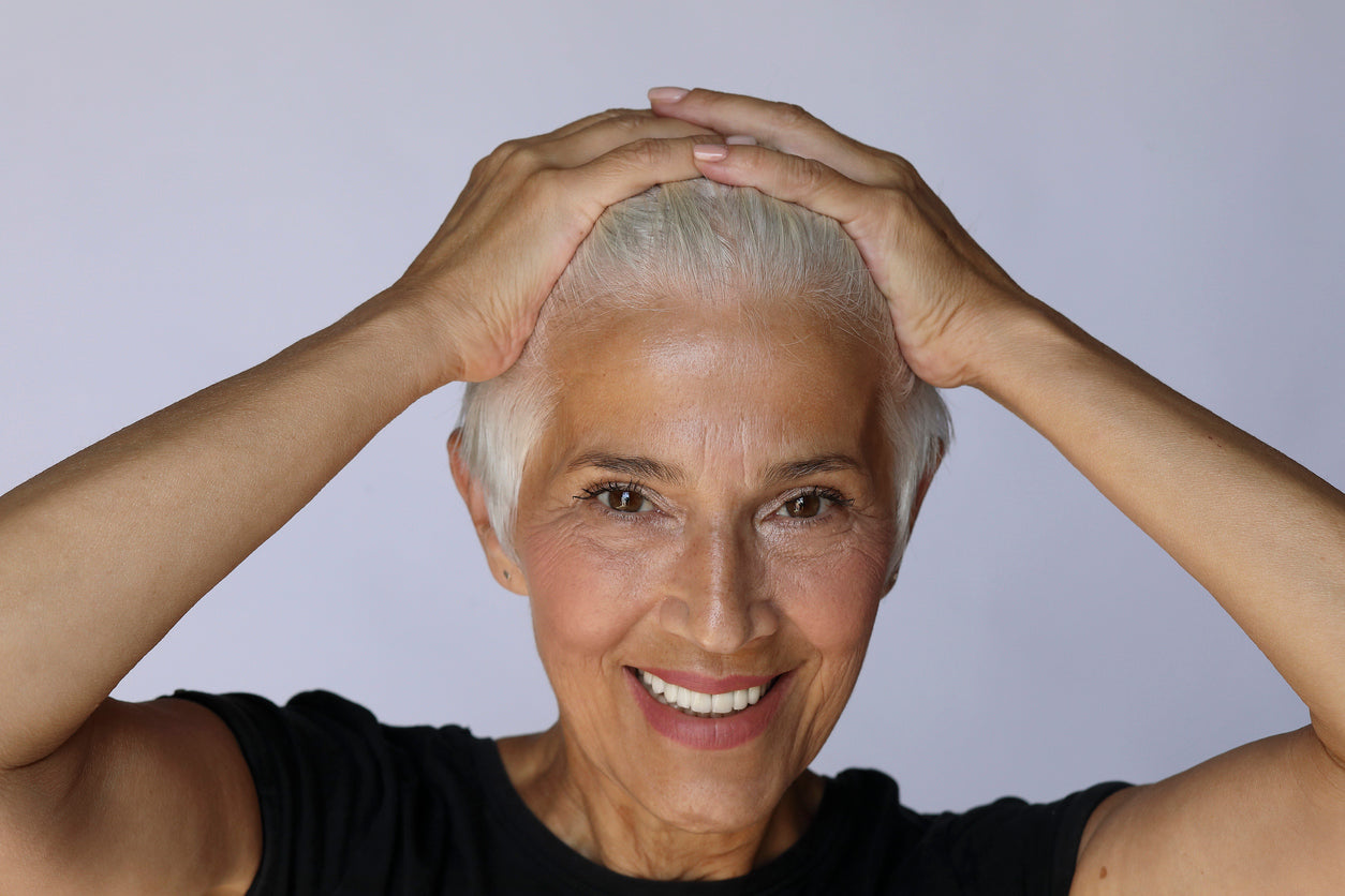 Middle aged woman with nice skin