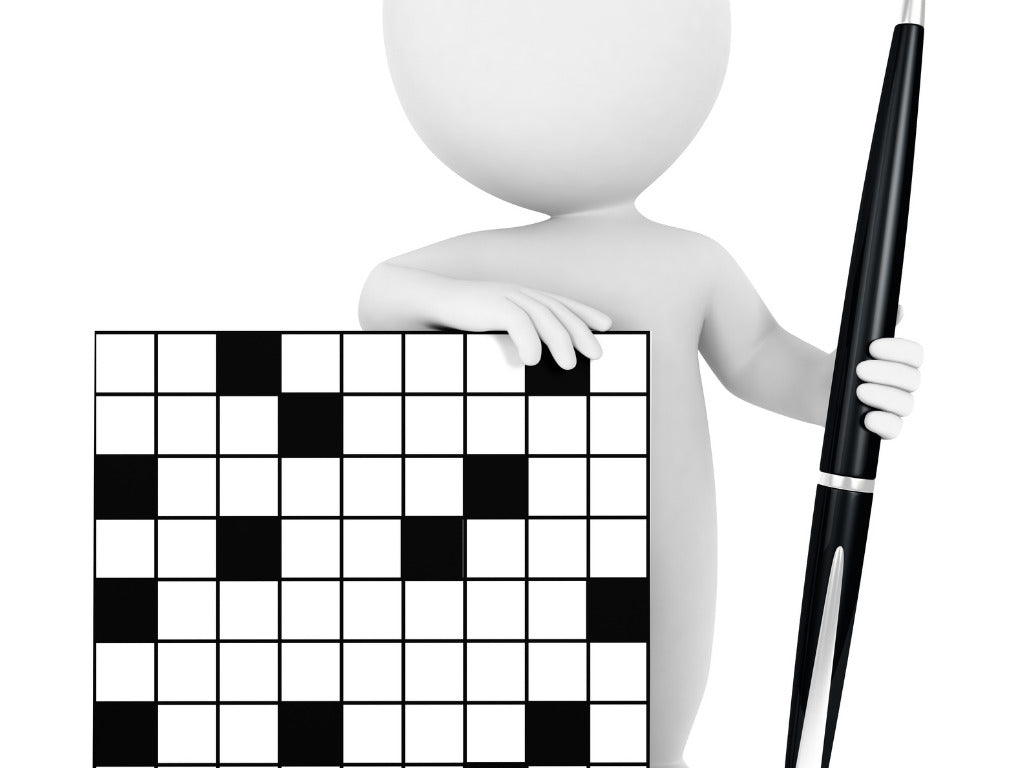 animated charachter with brain puzzle and pen