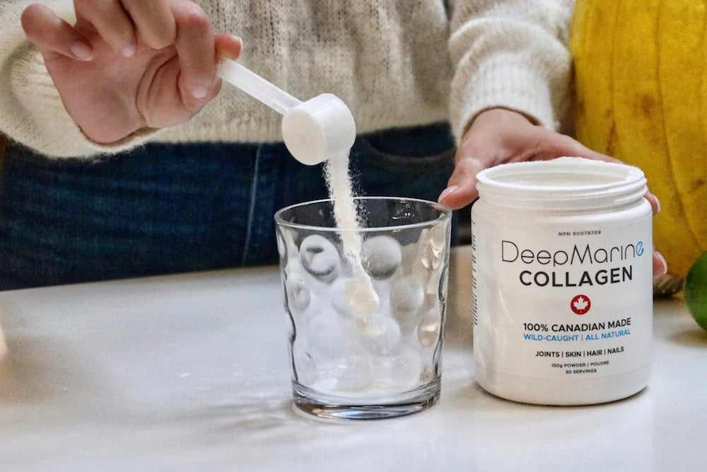 DeepMarine Collagen Powder in a Glass