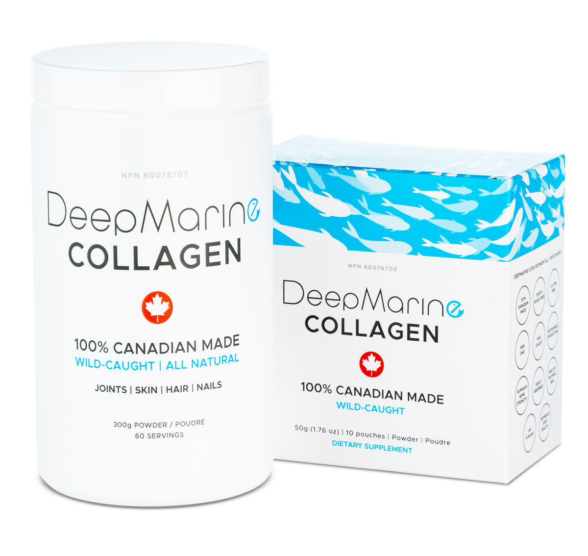 Free single serve sachets with purchase of 100% Pure, Canadian-Made Marine Collagen Peptides – 60 Day Supply